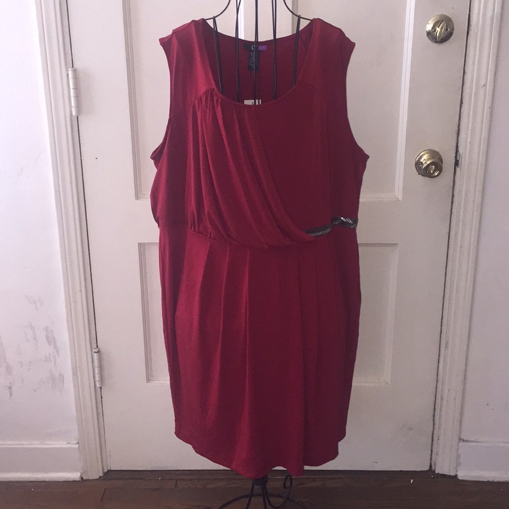 Dark red dress with beading